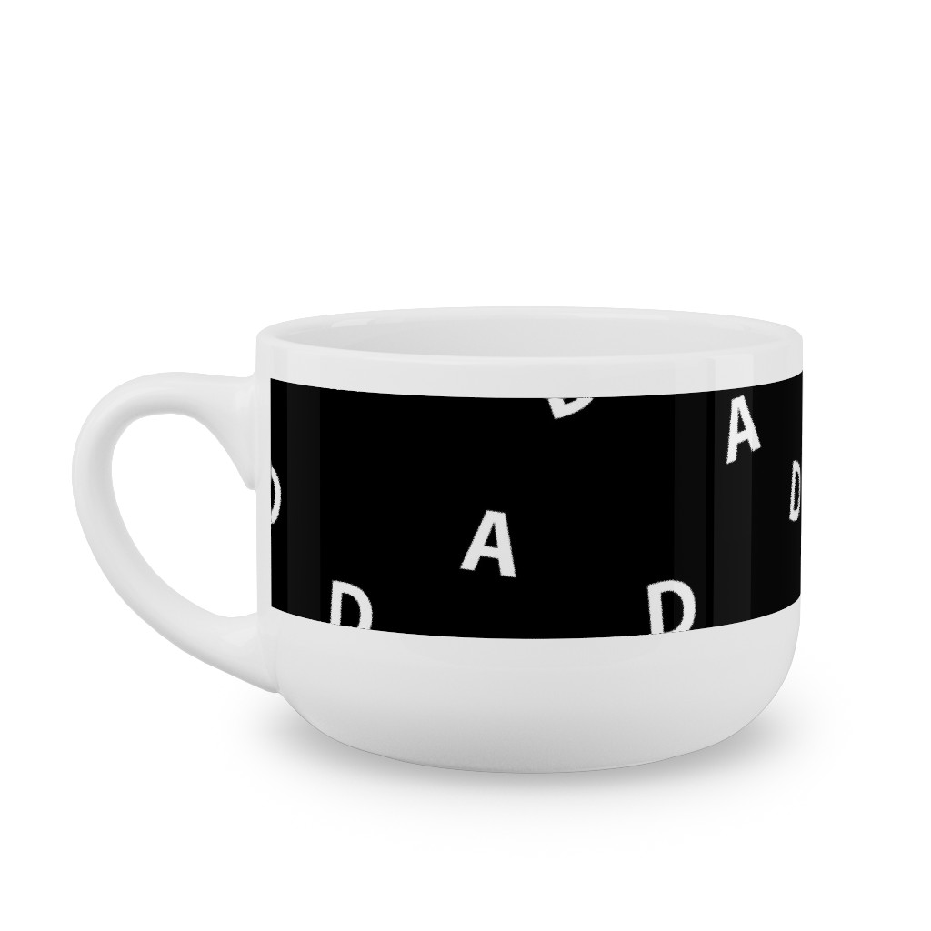 Sweet Dad Typography - Black and White Latte Mug, White,  , 25oz, Black