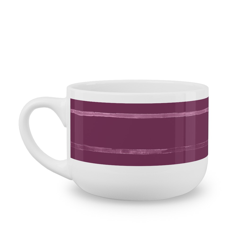 Take Flight Stripe - Rasberry Latte Mug, White,  , 25oz, Purple