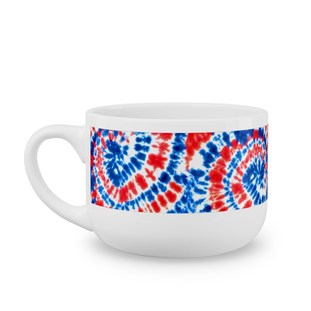 Tie Dye - Red White and Blue Latte Mug, White, , 25oz, Multicolor