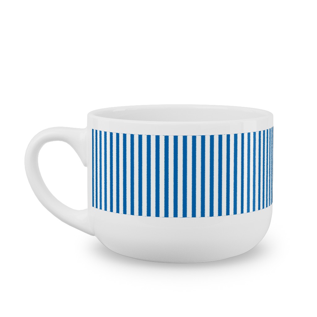 American Flag - Red, White and Royal Blue Latte Mug, White,  , 25oz, Blue