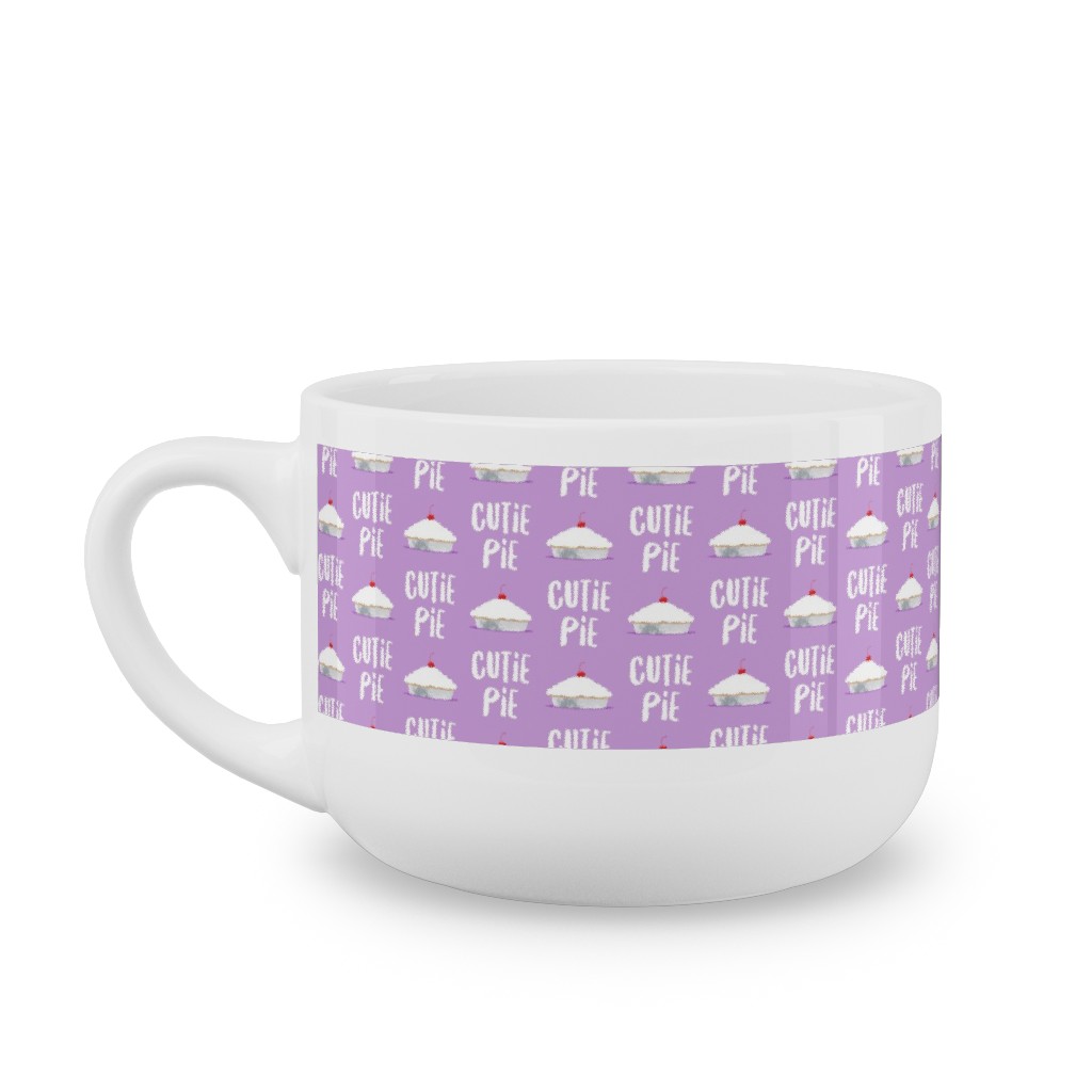 Cutie Pie - Purple Latte Mug, White,  , 25oz, Purple