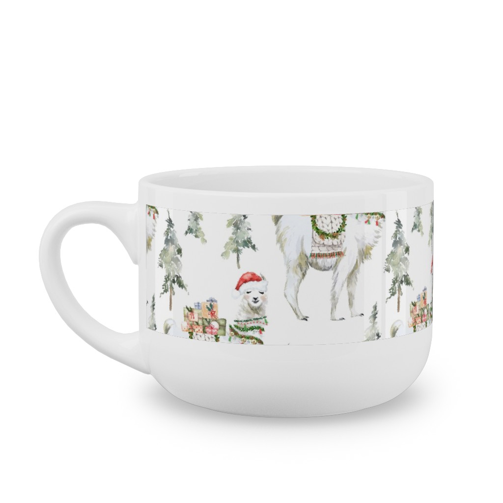 Winter Christmas Llama Latte Mug, White,  , 25oz, Multicolor