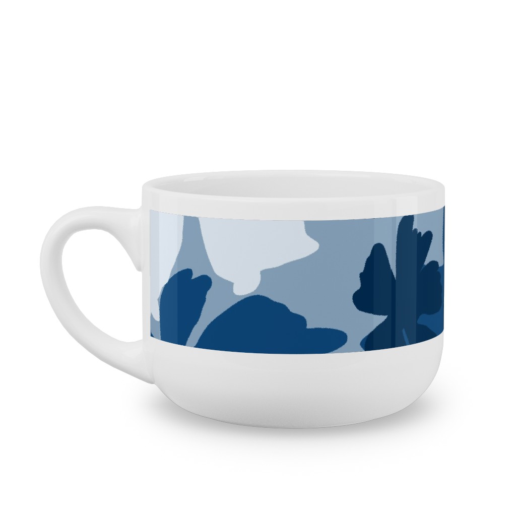 Barely Blue Floral Latte Mug, White,  , 25oz, Blue