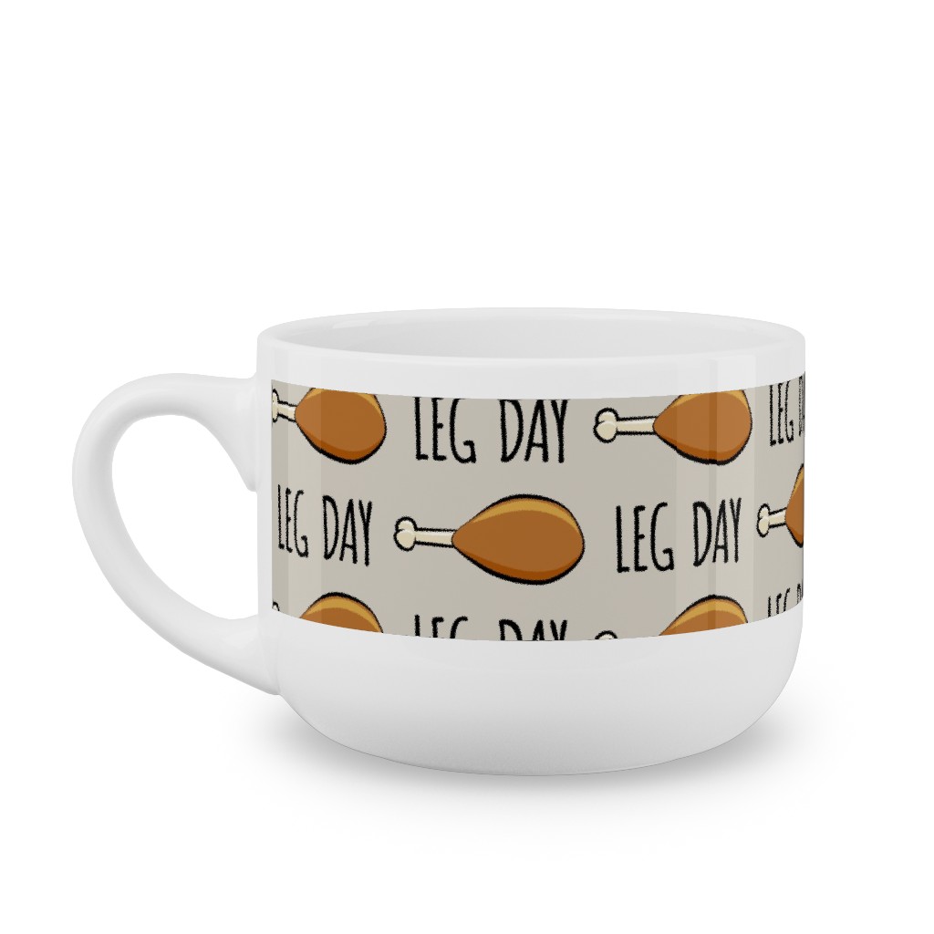 Turkey Legs - Leg Day - Beige Latte Mug, White,  , 25oz, Beige