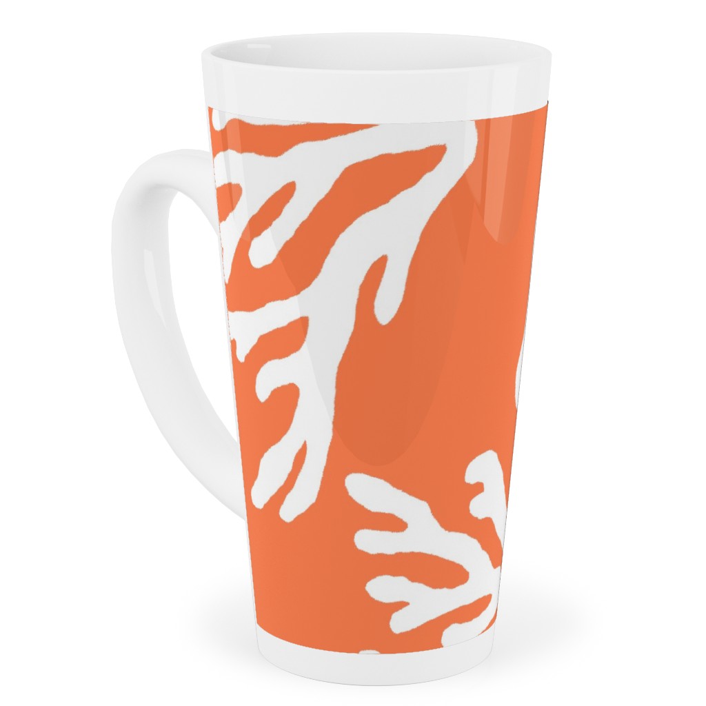 Coral - in Coral Tall Latte Mug, 17oz, Orange, Orange