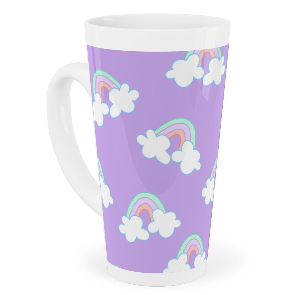 Nicola Unicorn Rainbows Tall Latte Mug, 17oz, Purple, Lilac
