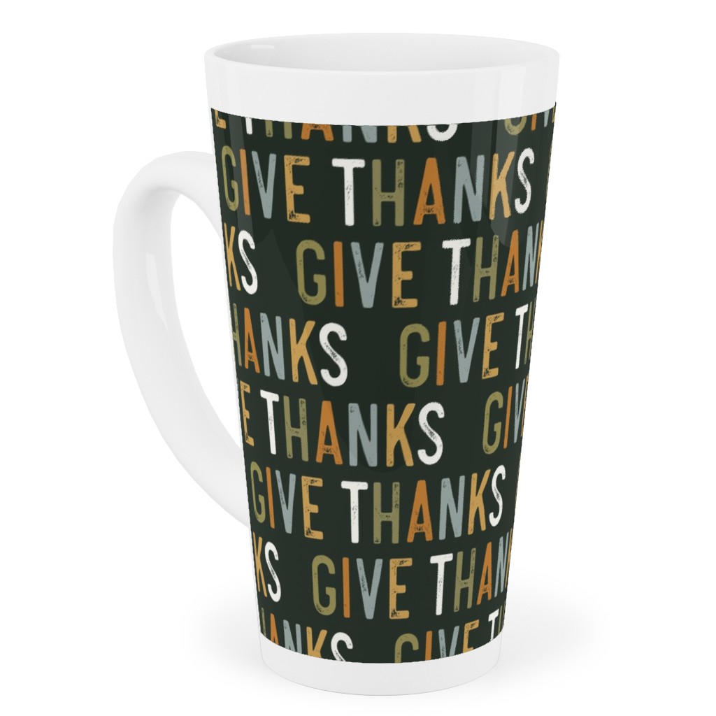 Give Thanks Tall Latte Mug, 17oz, Green