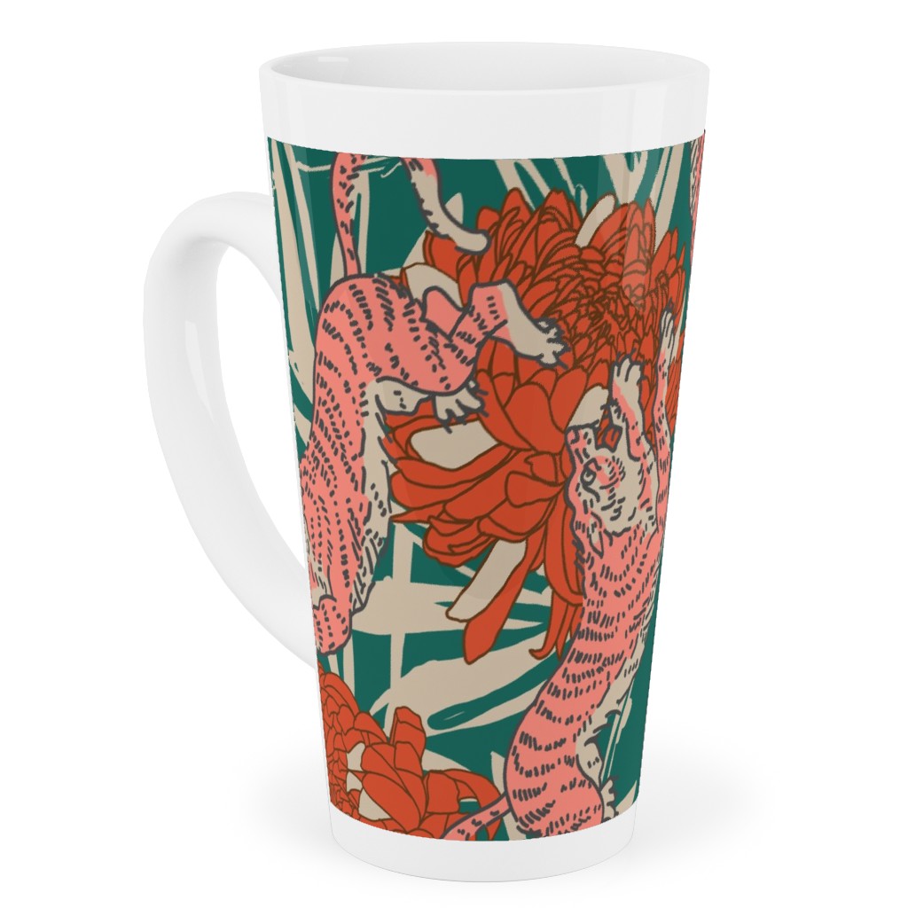 Bengal Kuma Tiger - Multi Tall Latte Mug, 17oz, Multicolor