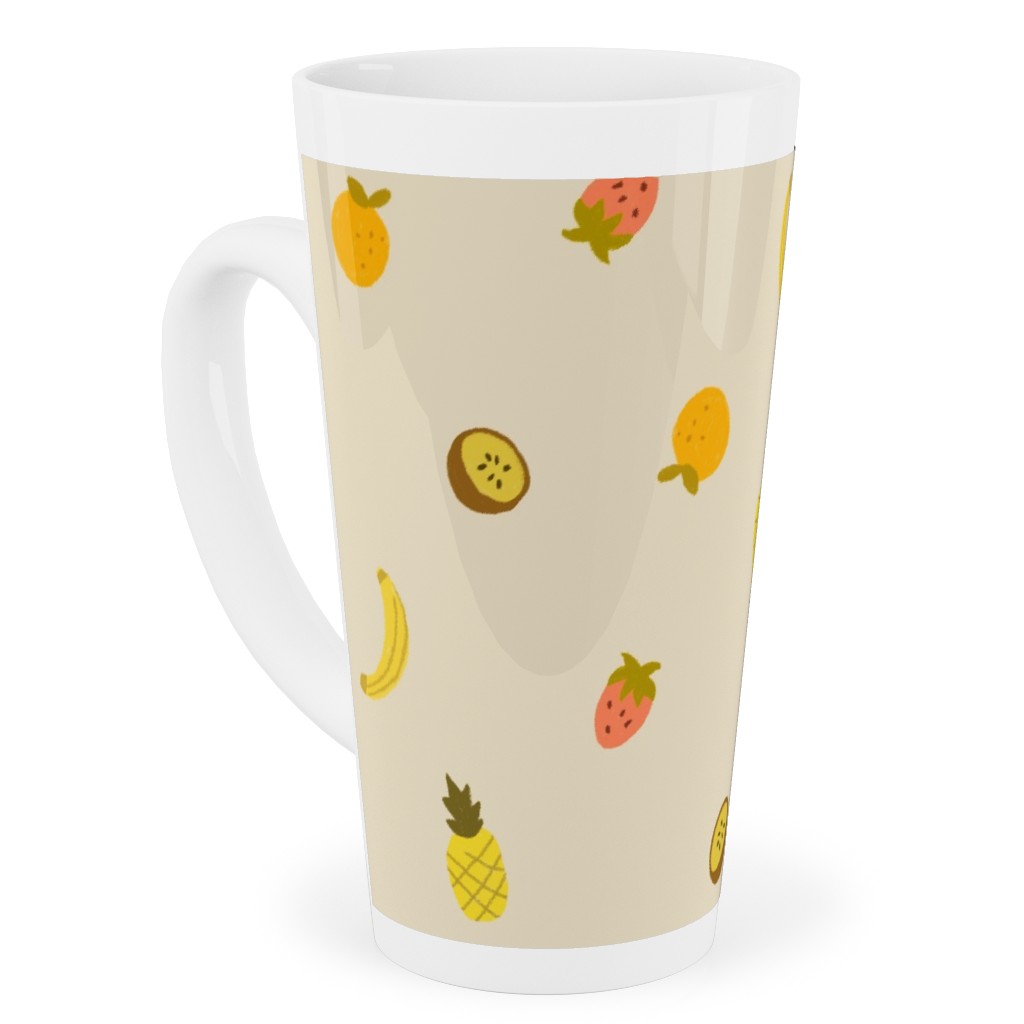 Tropical Fruit - Yellow Tall Latte Mug, 17oz, Yellow