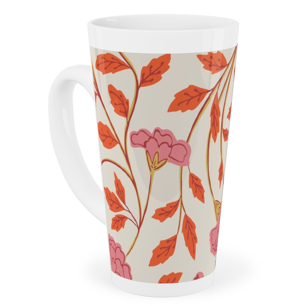 Naisha's Garden Tall Latte Mug, 17oz, Pink, Bright Pink