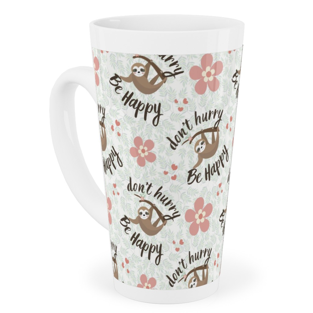 Don't Hurry Be Happy - Beige Stainless Steel Travel Tumbler