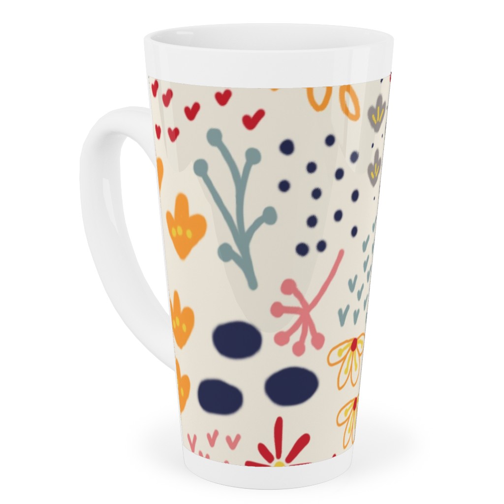 Summer Floral - Light Tall Latte Mug, 17oz, Multicolor