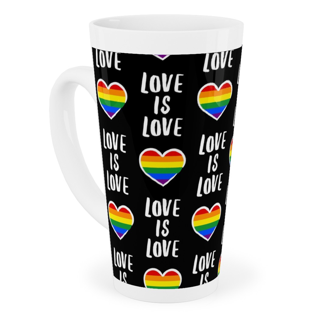 Love Is Love - Black Tall Latte Mug, 17oz, Multicolor
