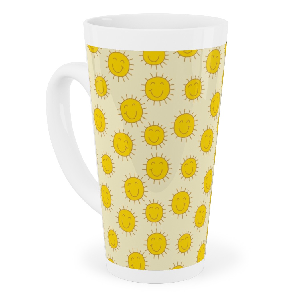 Happy Sunshine - Yellow Tall Latte Mug, 17oz, Yellow