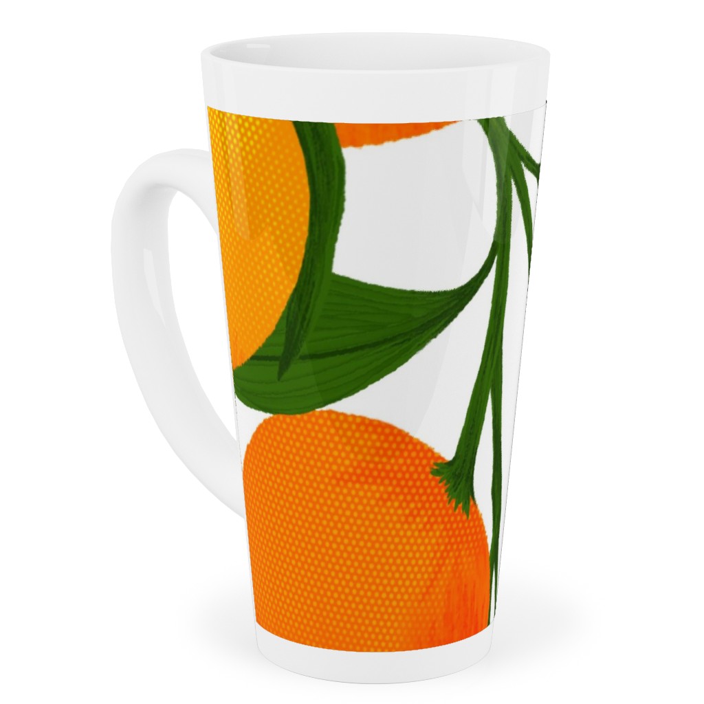 Tangerine Dreams - Orange on White Tall Latte Mug, 17oz, Orange