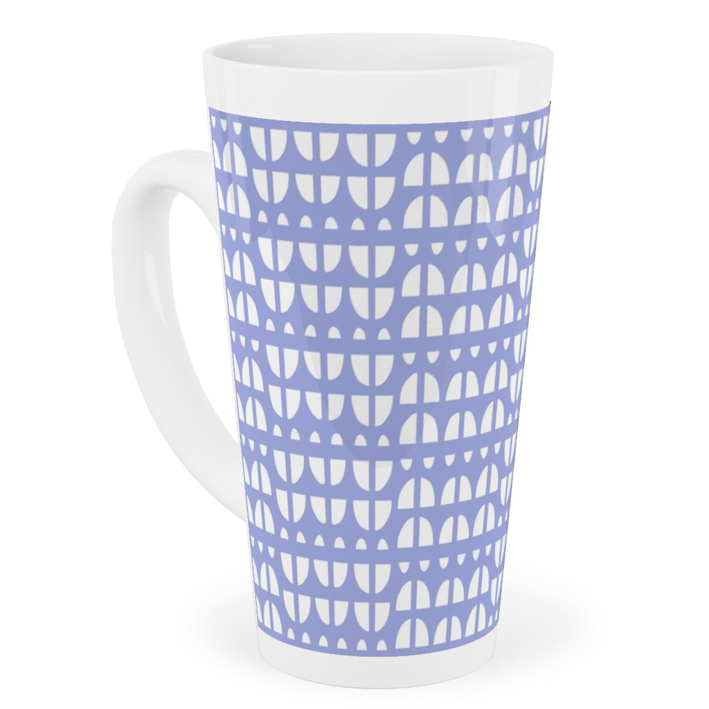 Geometric - Blue Tall Latte Mug, 17oz, Blue, True Blue