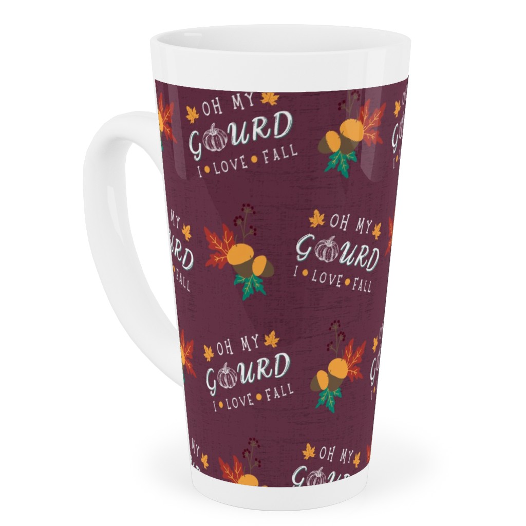 Oh My Gourd - Mauve Tall Latte Mug, 17oz, Purple