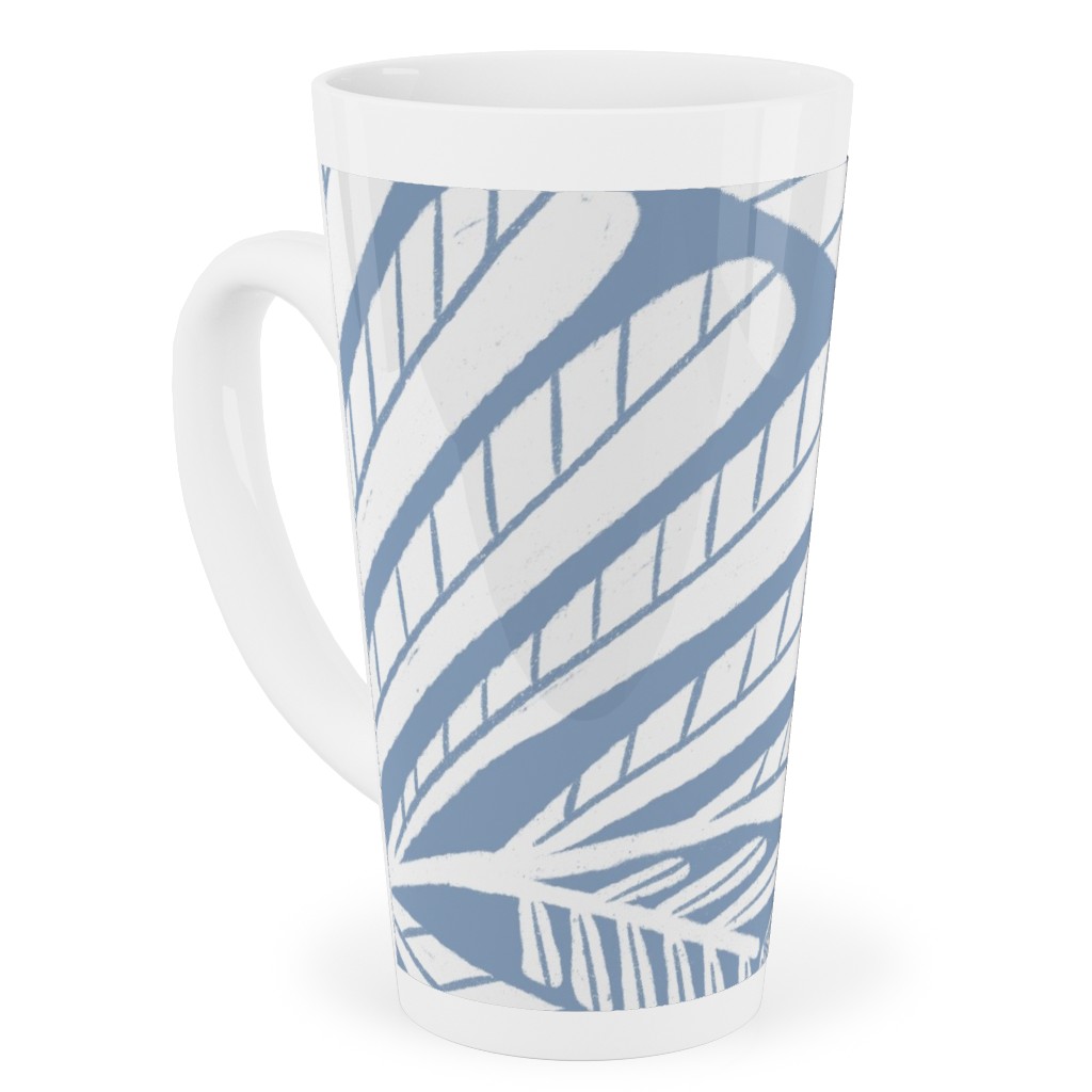 Irene - Blue Tall Latte Mug, 17oz, Blue, True Blue