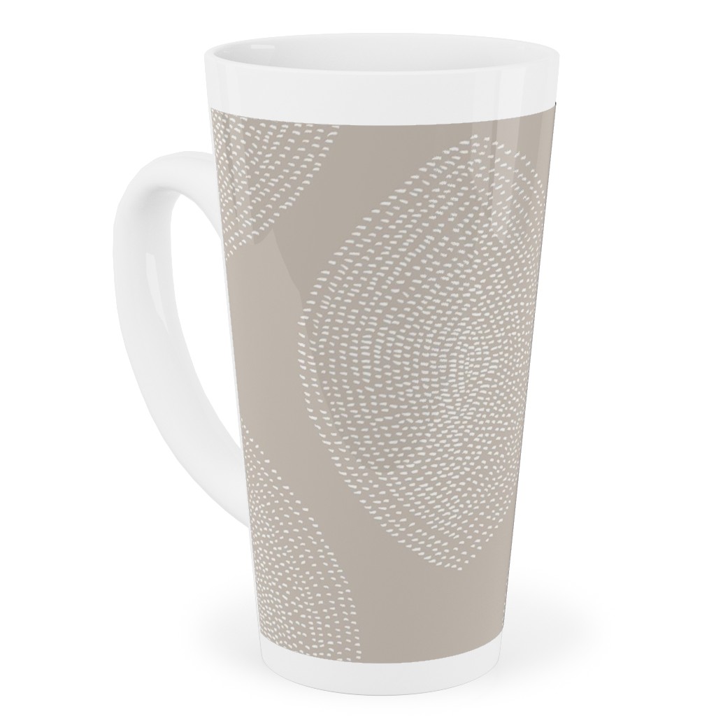 Boho Stripy Drops Tall Latte Mug, 17oz, Beige