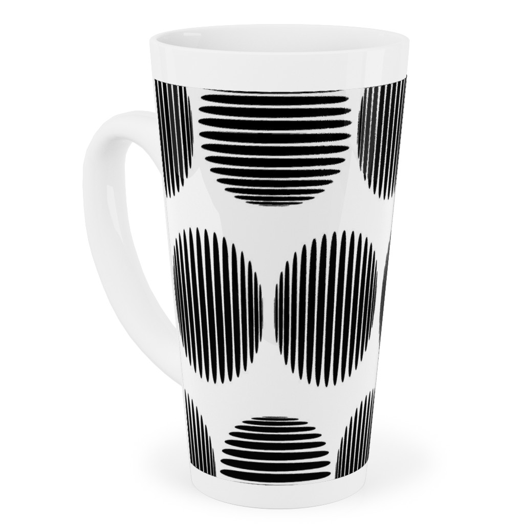 Tossed Spheres Tall Latte Mug, 17oz, Black, Black