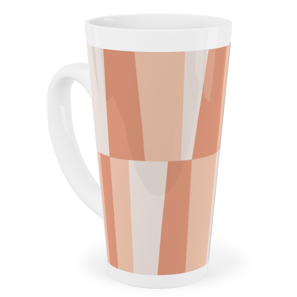 Collage Tiles - Orange Tall Latte Mug, 17oz, Orange, Orange
