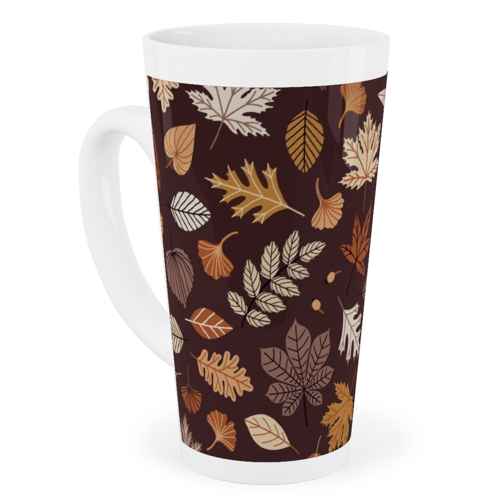 Falling Leaves - Brown Tall Latte Mug, 17oz, Brown
