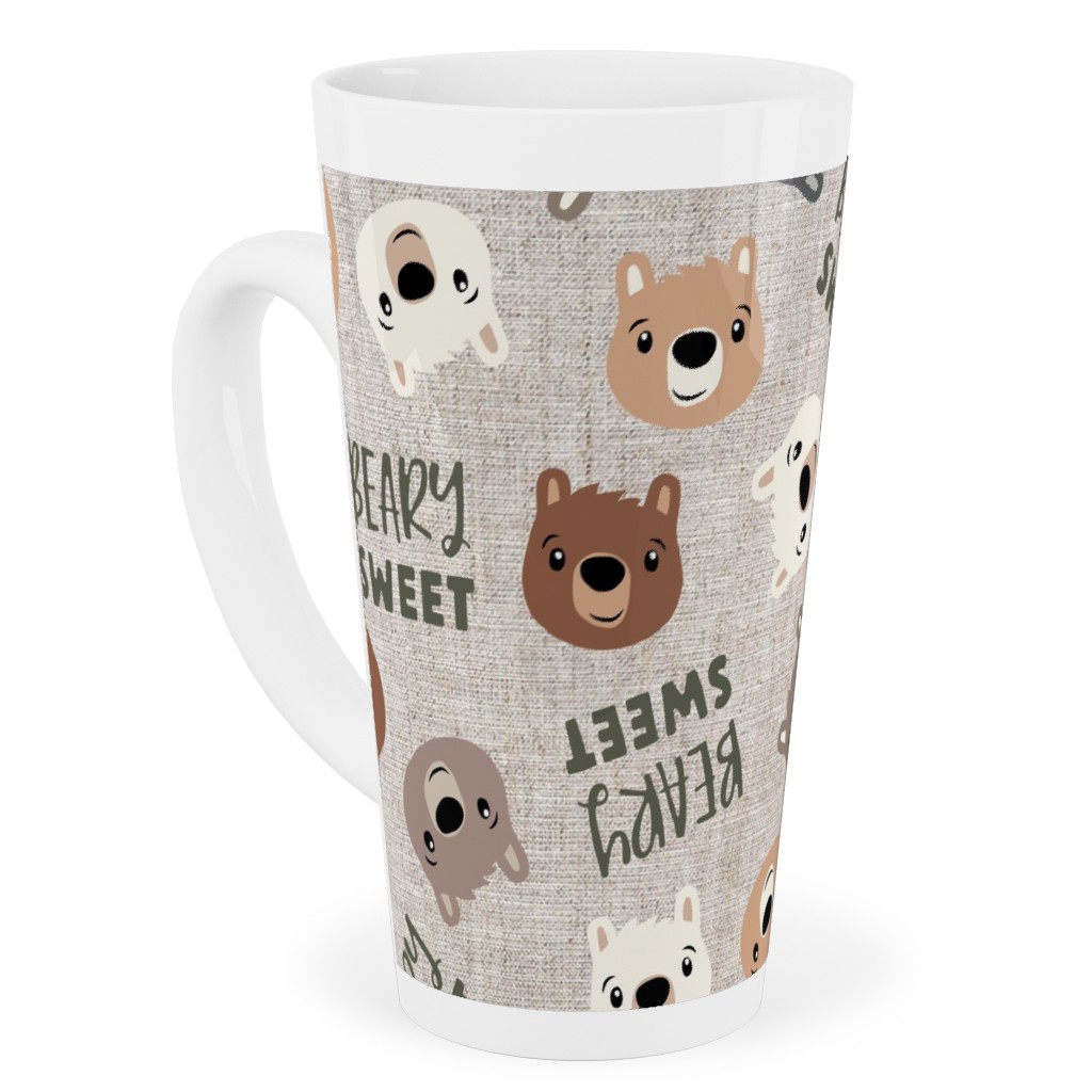 Beary Sweet Bears - Beige Tall Latte Mug, 17oz, Beige