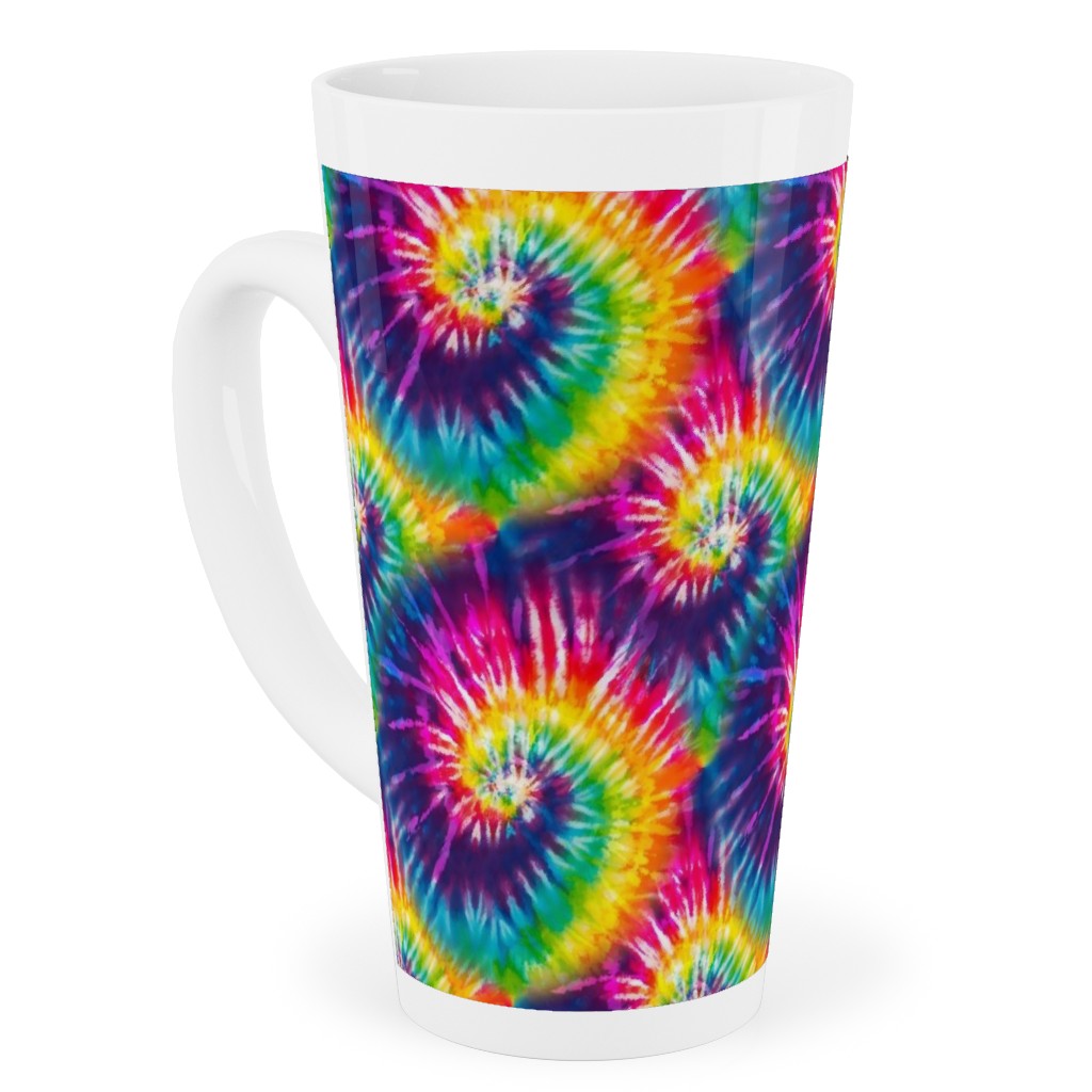 Colorful Rainbow Tie Dye Swirl - Multi Tall Latte Mug, 17oz, Multicolor