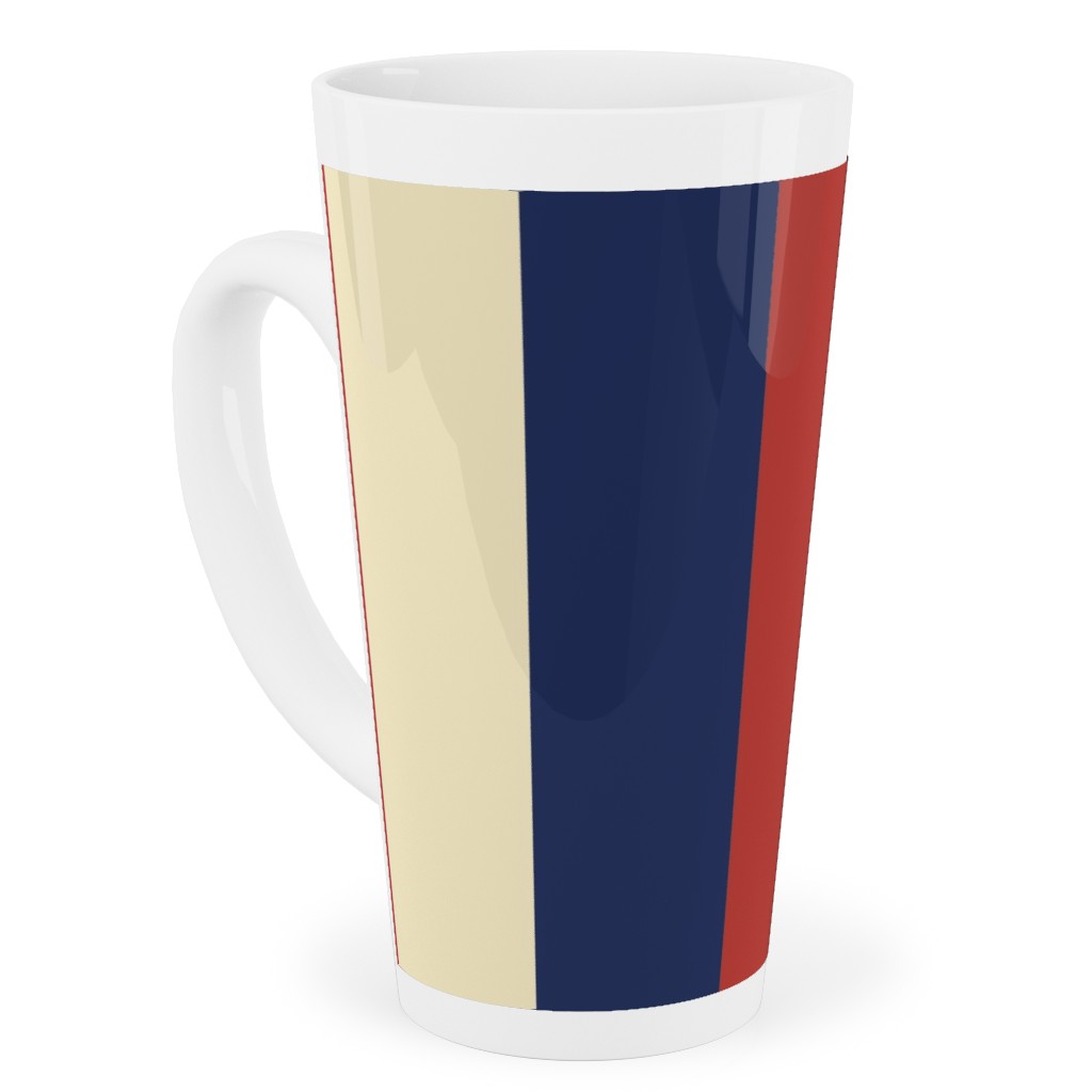 Camping Stripe Vertical - Multi Tall Latte Mug, 17oz, Multicolor