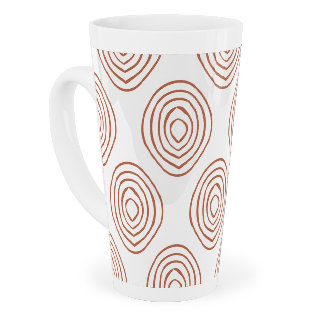 Abstract Circle - Terracotta Tall Latte Mug, 17oz, Brown