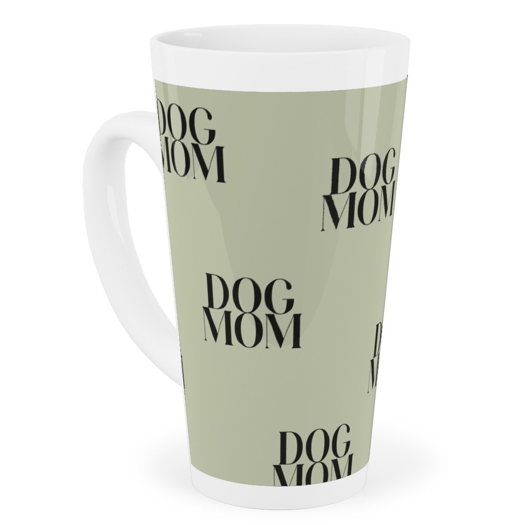 Dog Mom Tall Latte Mug, 17oz, Green, Pear