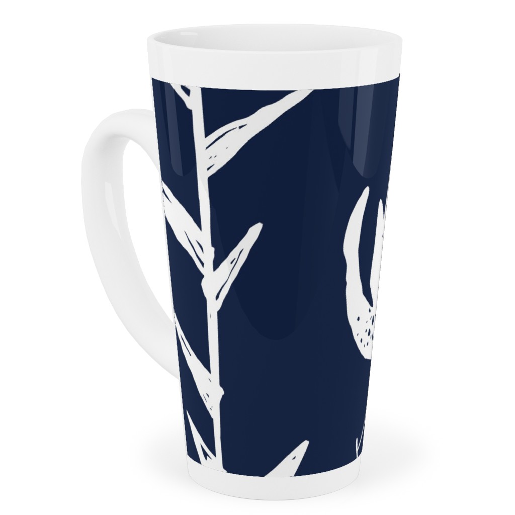 Lily Stripe - Blue Tall Latte Mug, 17oz, Blue