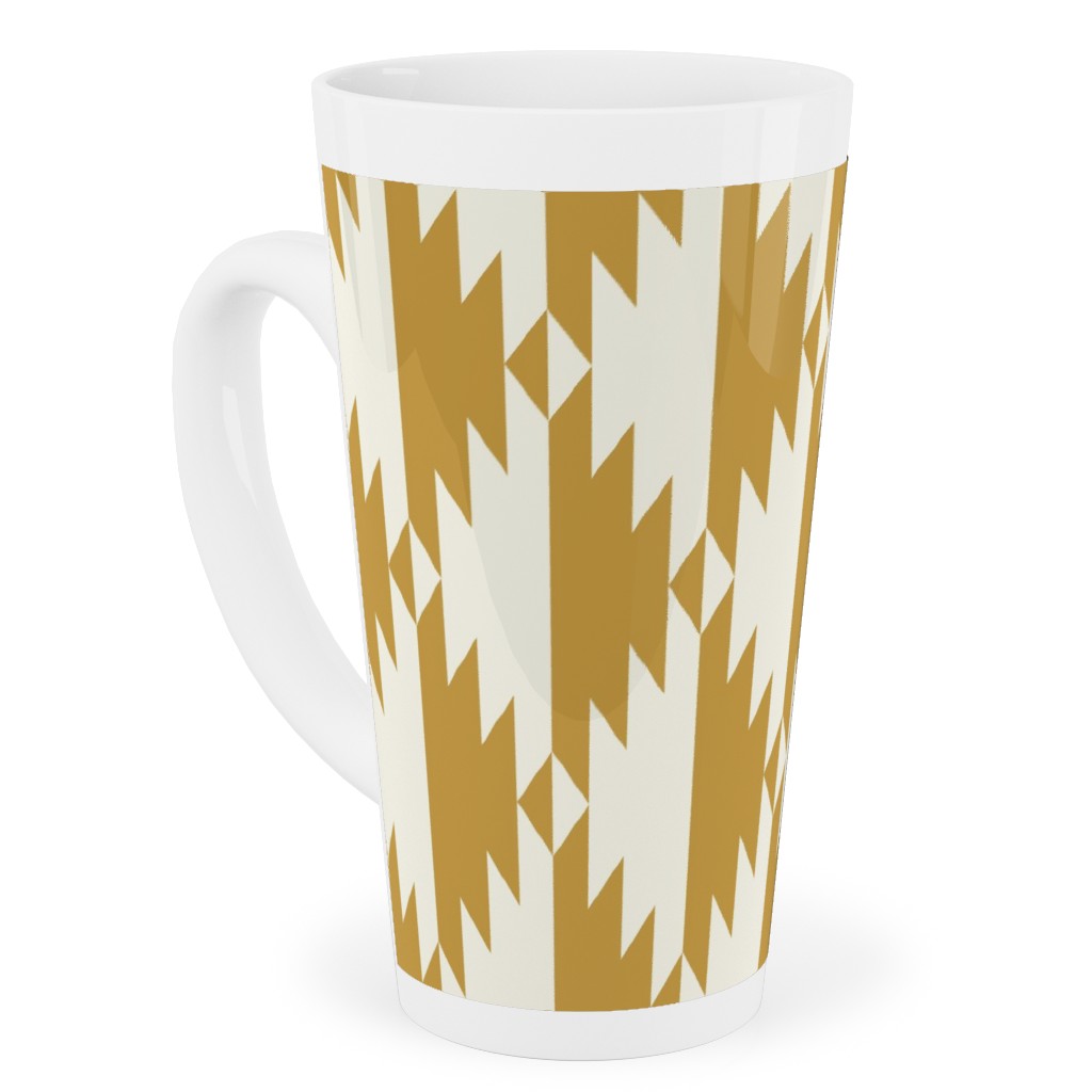 Tribal - Gold Tall Latte Mug, 17oz, Yellow, Classic Yellow