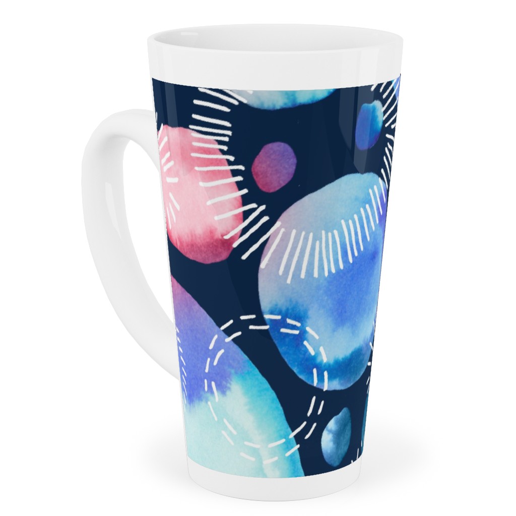 Watercolor Universe - Pink and Blue Tall Latte Mug, 17oz, Multicolor