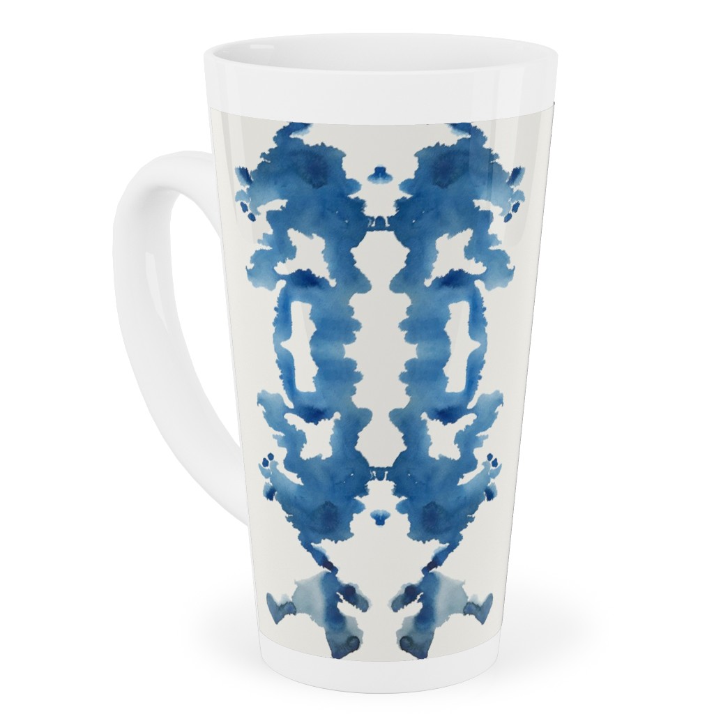 Small Rorschach Stripe - Indigo Blues Acrylic Tumbler with Straw