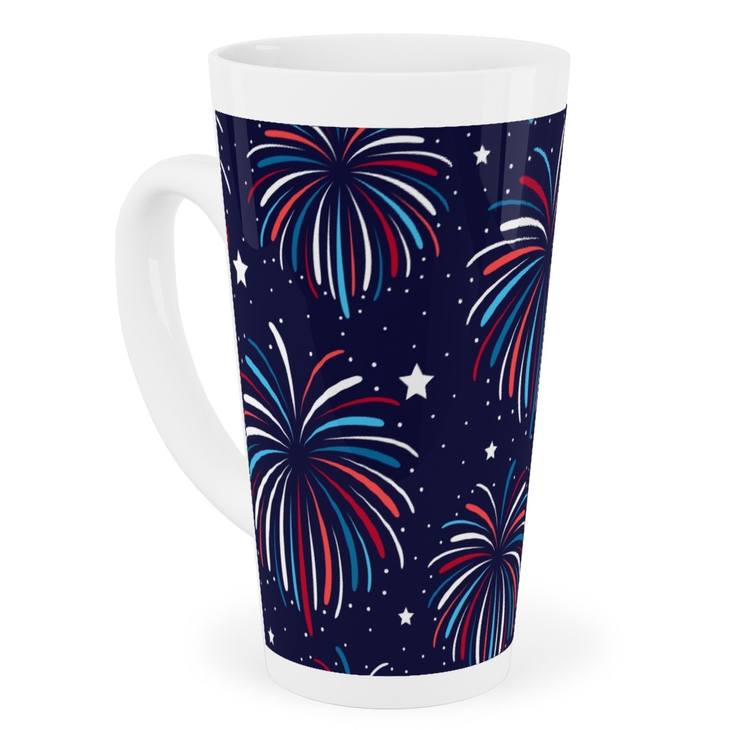 Star Spangled Night Tall Latte Mug, 17oz, Blue, True Blue