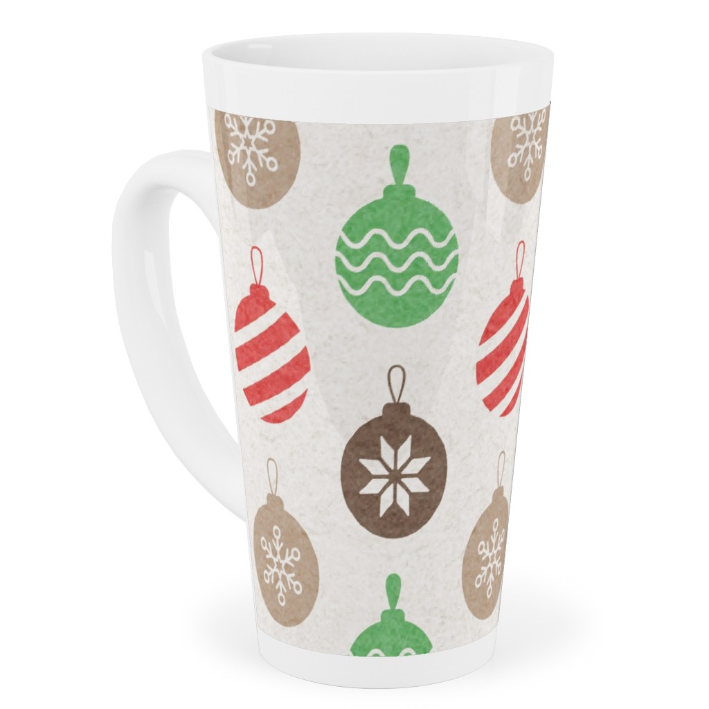 Christmas Ornaments Tall Latte Mug, 17oz, Multicolor