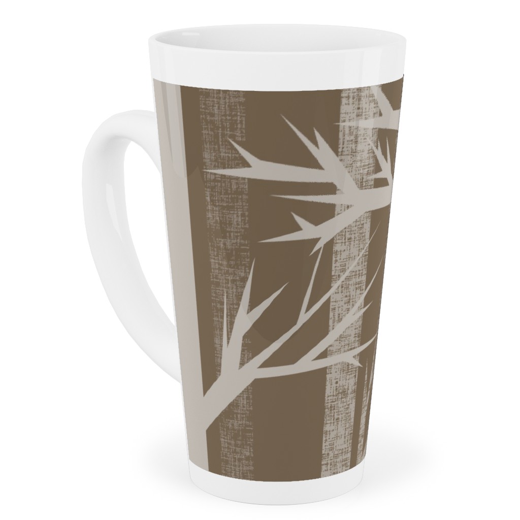 Winter Woods - Fawn Tall Latte Mug, 17oz, Brown, Brown