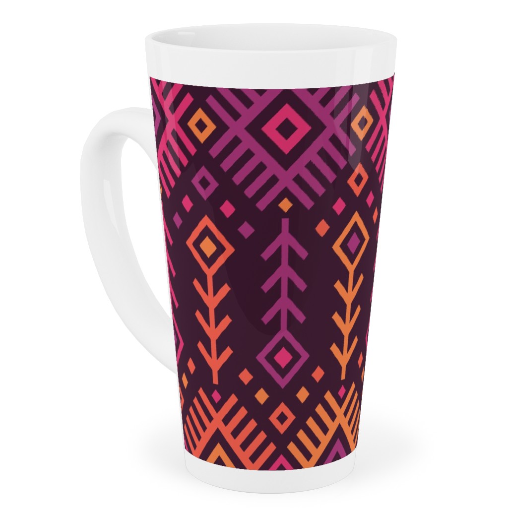Kilim Sunset - Warm Tall Latte Mug, 17oz, Multicolor
