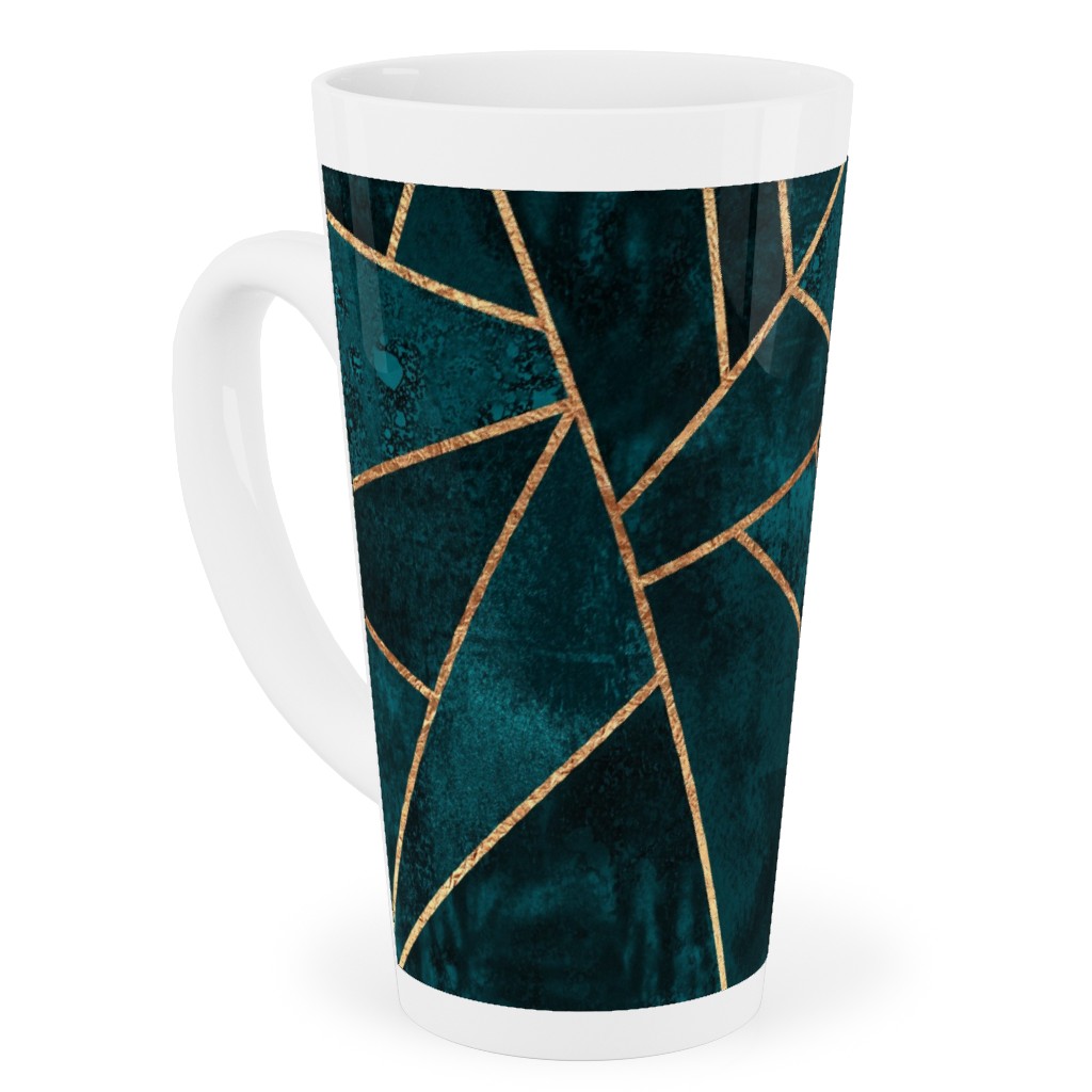 Stone - Deep Teal Tall Latte Mug, 17oz, Green