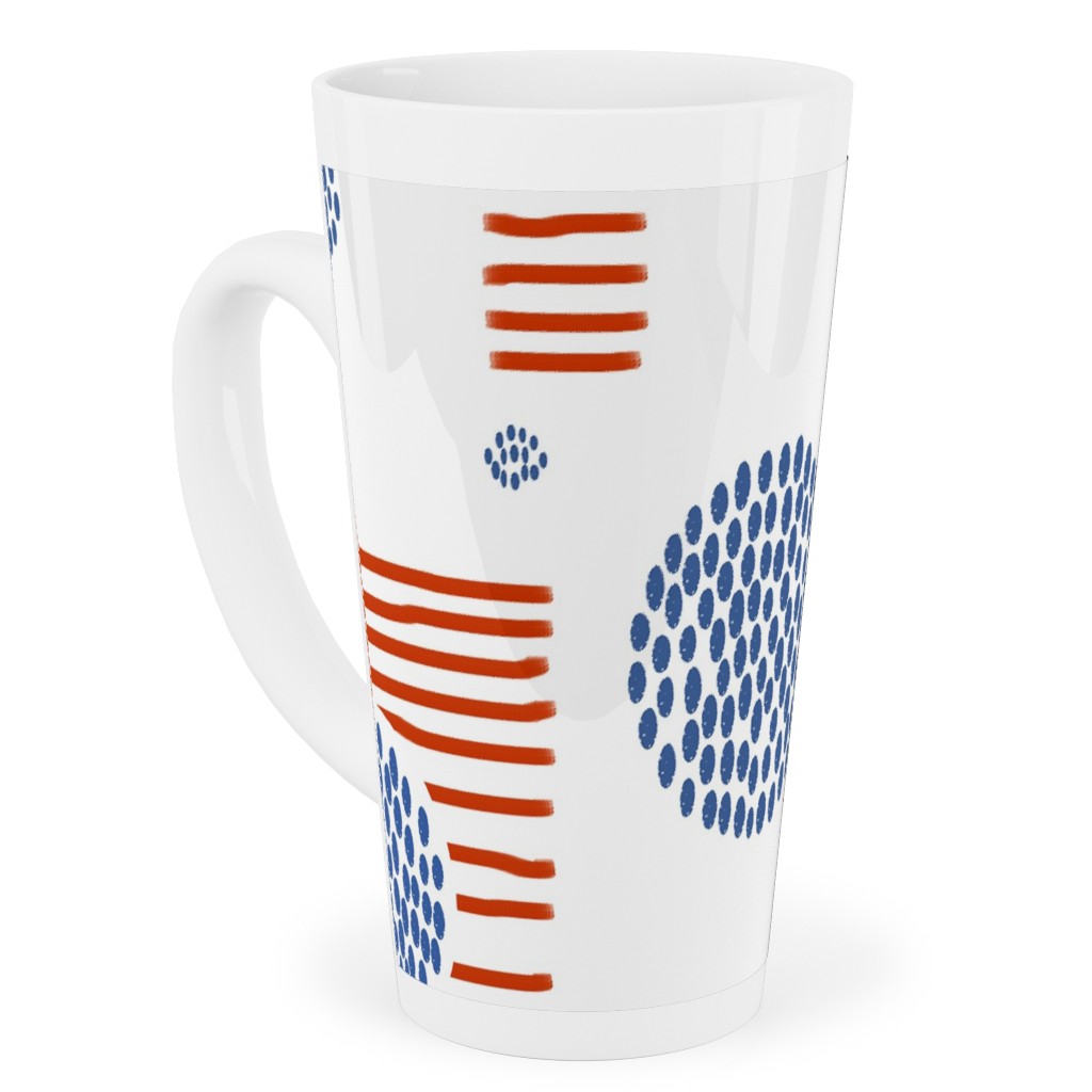 Imperfection in Red, White and Blue Tall Latte Mug, 17oz, Red