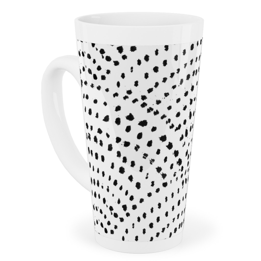 Ink Dot Scales Tall Latte Mug, 17oz, White, Silver Lining