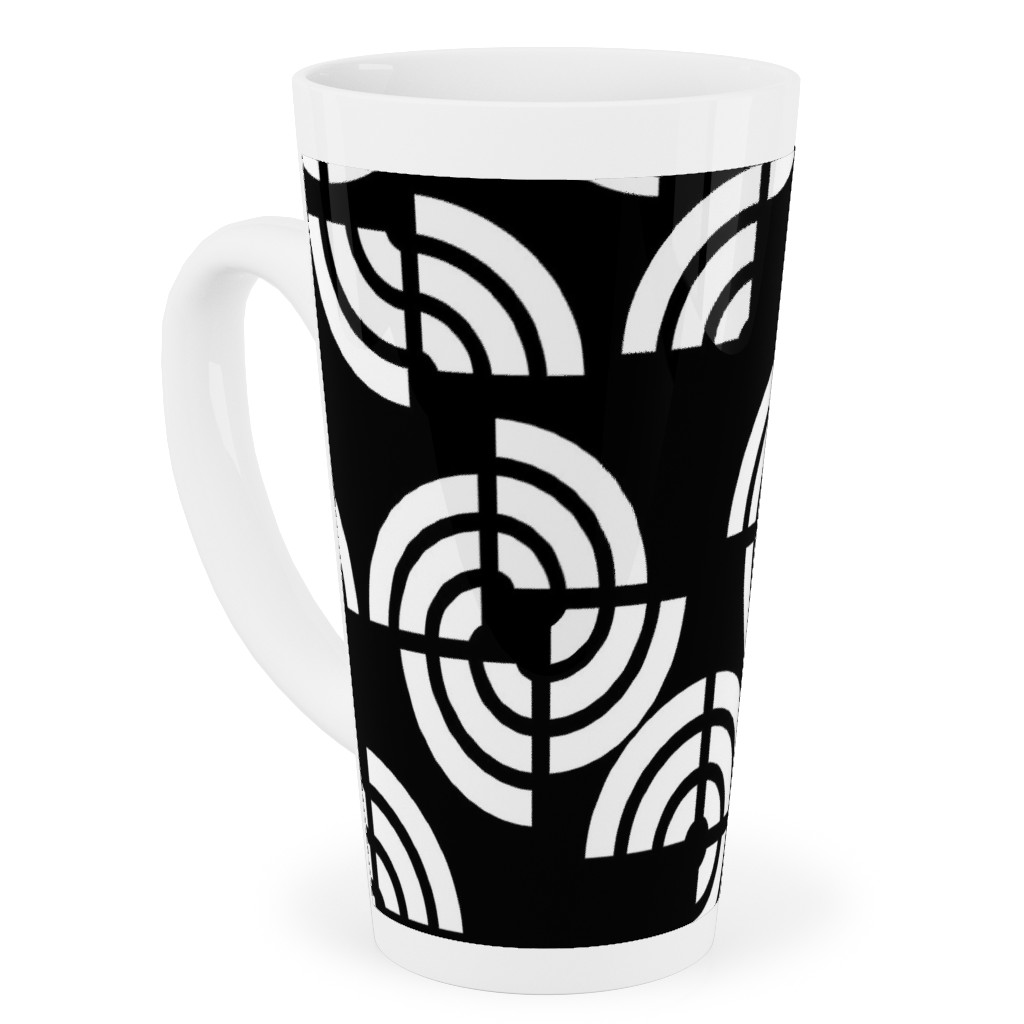 Beethoven - Black and White Tall Latte Mug, 17oz, Black