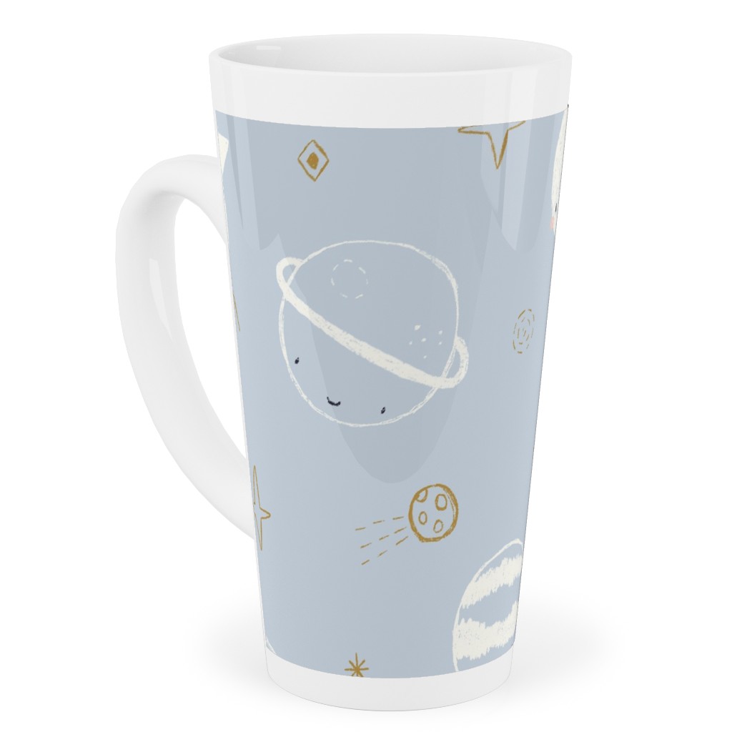 Space Adventure - Blue Tall Latte Mug, 17oz, Blue, True Blue