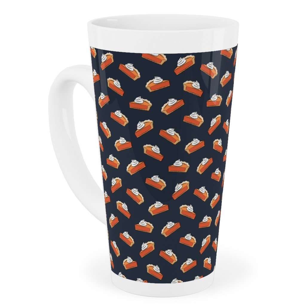 Just One Slice - Pumpkin Pie on Blue Tall Latte Mug, 17oz, Blue, True Blue