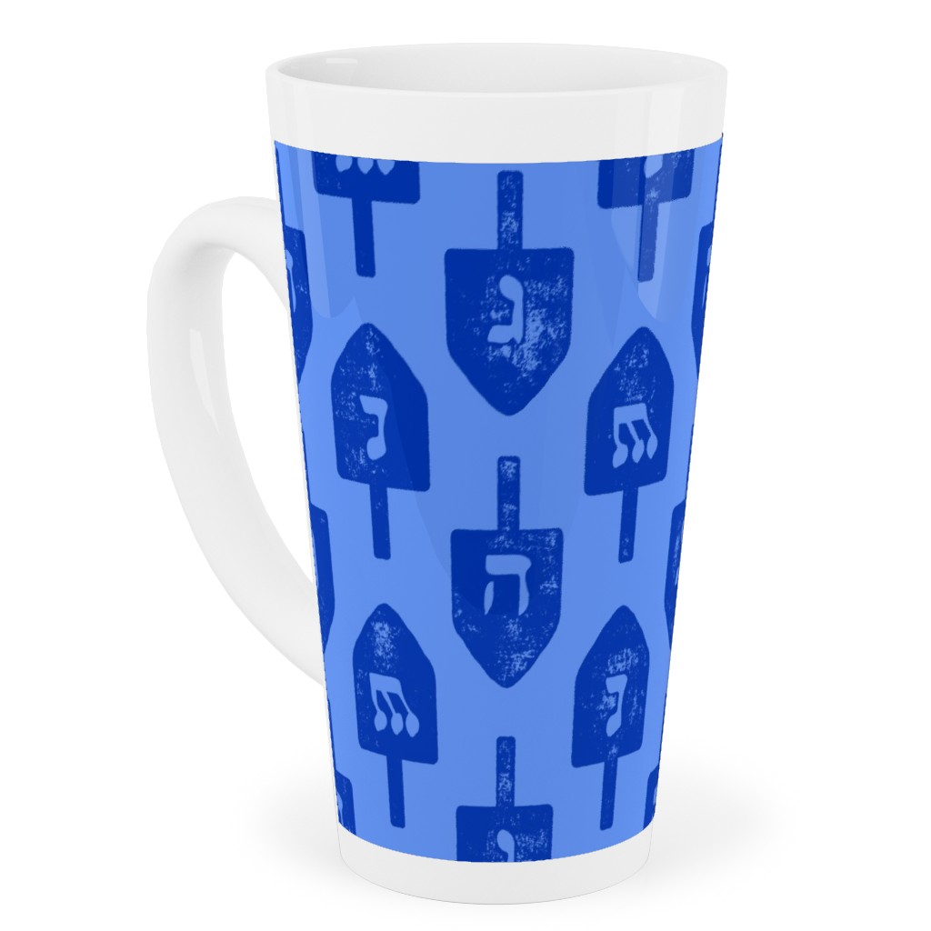 Dreidel - Blue Tall Latte Mug, 17oz, Blue