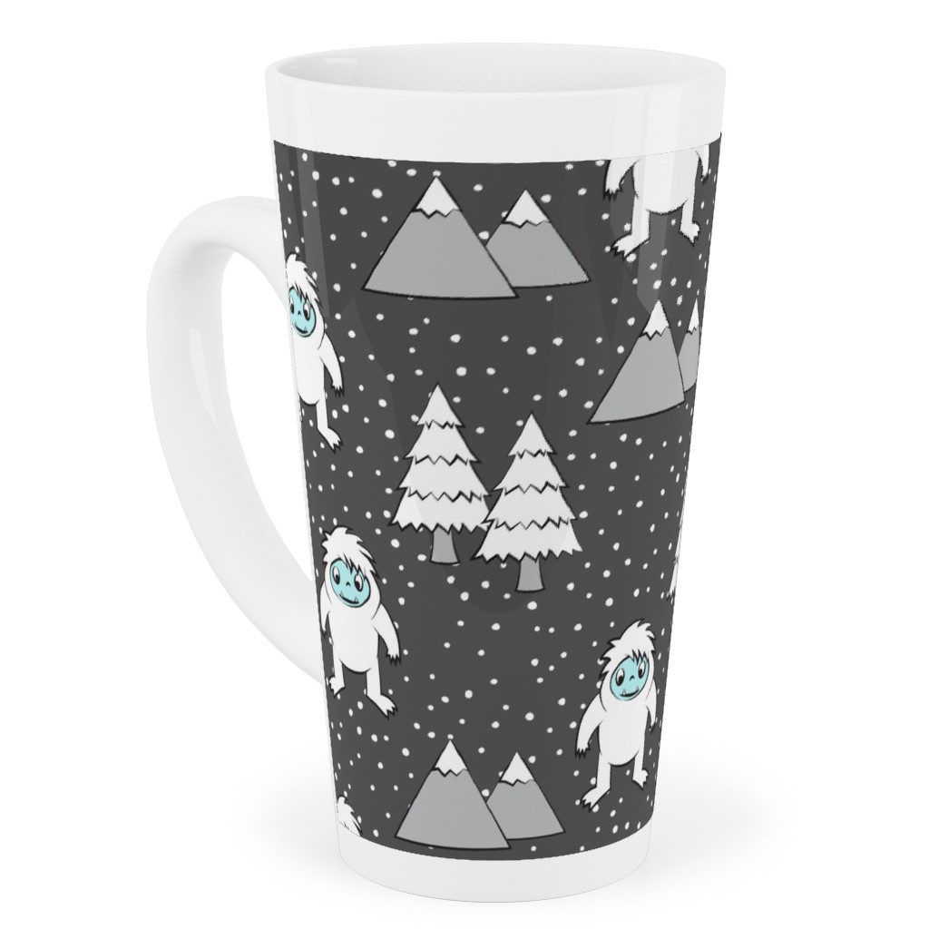 Yetti Tree Mountains - Gray Tall Latte Mug, 17oz, Gray