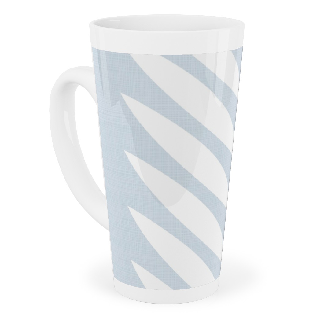 Laurel Leaf Stripe - Light Blue Tall Latte Mug, 17oz, Blue