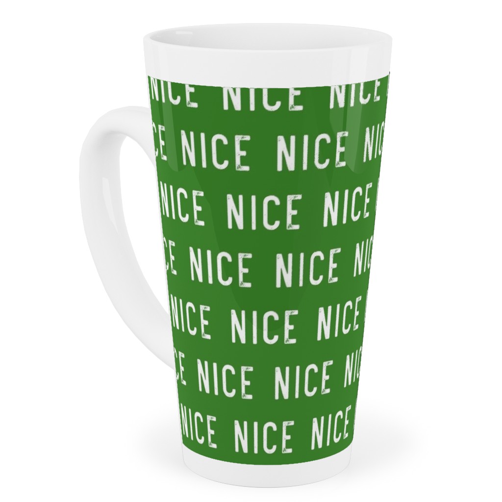 Nice - Green Tall Latte Mug, 17oz, Green