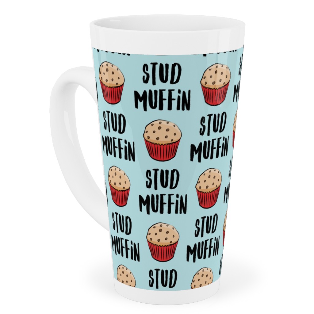Stud Muffin - Muffins - Blue Tall Latte Mug, 17oz, Blue